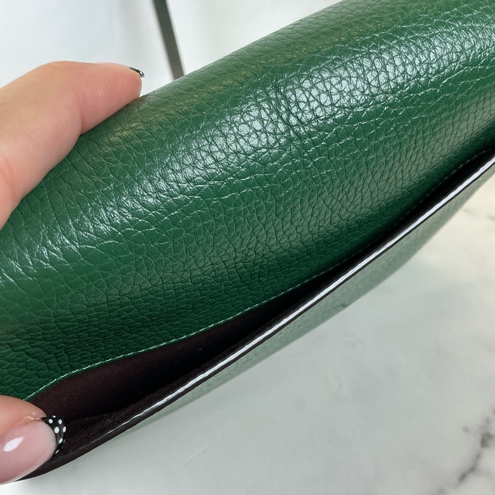 Coach Marlie Suede Emerald‎ Hunter Green Satchel Hand Shoulder Crossbody Bag - Picture 9 of 15